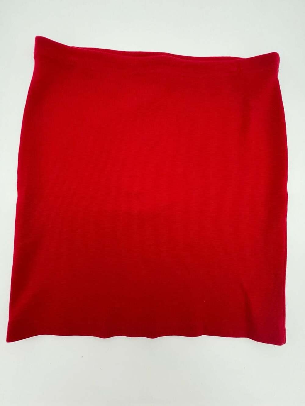 Adrienne Vittadini Collection Red 100% Pure Wool Knit Skirt Size M VTG